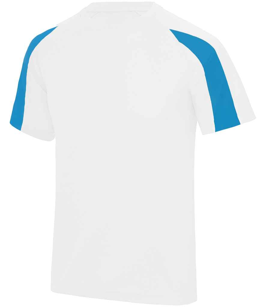 Just Cool AWDis Cool Contrast Wicking T-Shirt Arctic White/Sapphire Blue