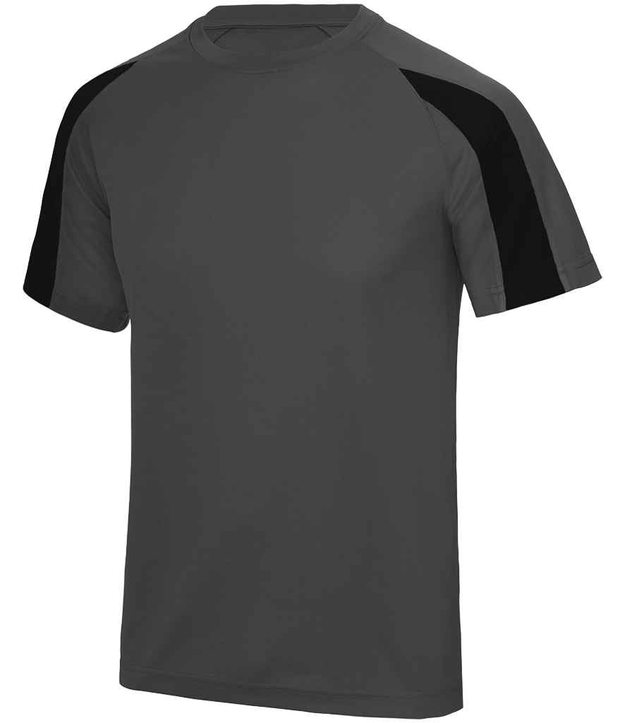 Just Cool AWDis Cool Contrast Wicking T-Shirt Charcoal/Jet Black