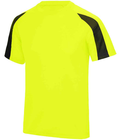 Just Cool AWDis Cool Contrast Wicking T-Shirt Electric Yellow/Jet Black