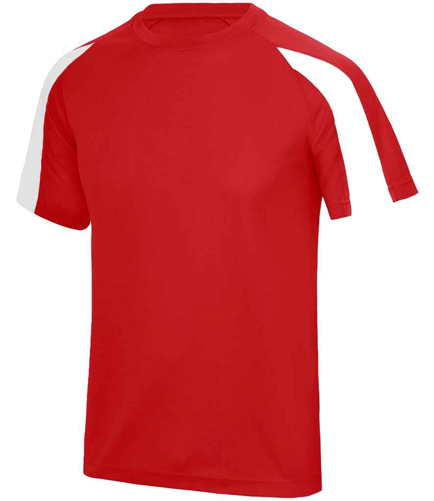 Just Cool AWDis Cool Contrast Wicking T-Shirt Fire Red/Arctic White