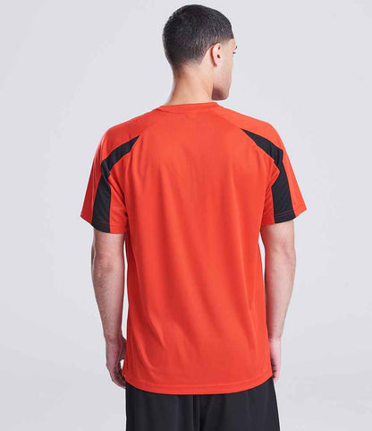 Just Cool AWDis Cool Contrast Wicking T-Shirt Fire Red/Jet Black