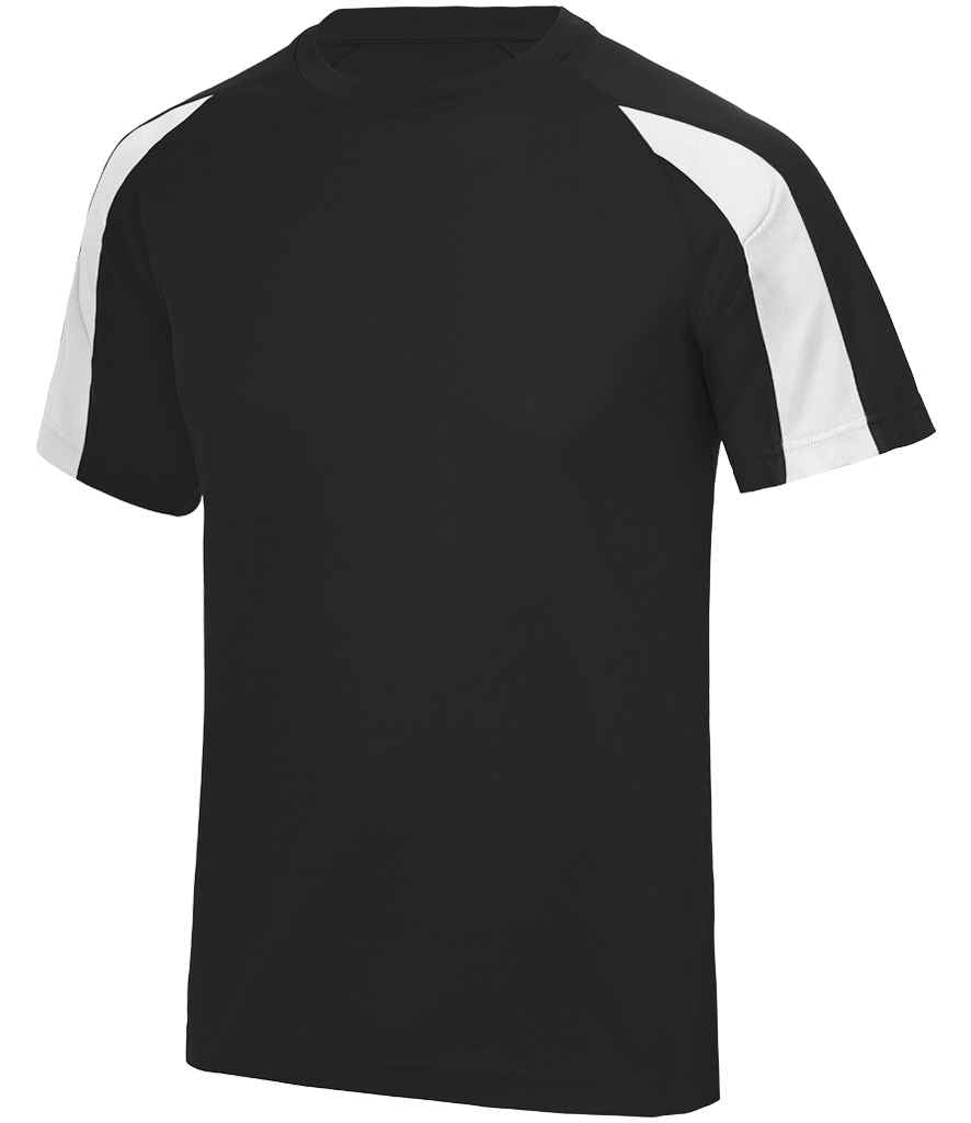 AWDis Cool Contrast Wicking T-Shirt in Jet Black/Arctic White