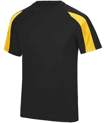 Just Cool AWDis Cool Contrast Wicking T-Shirt Jet Black/Gold