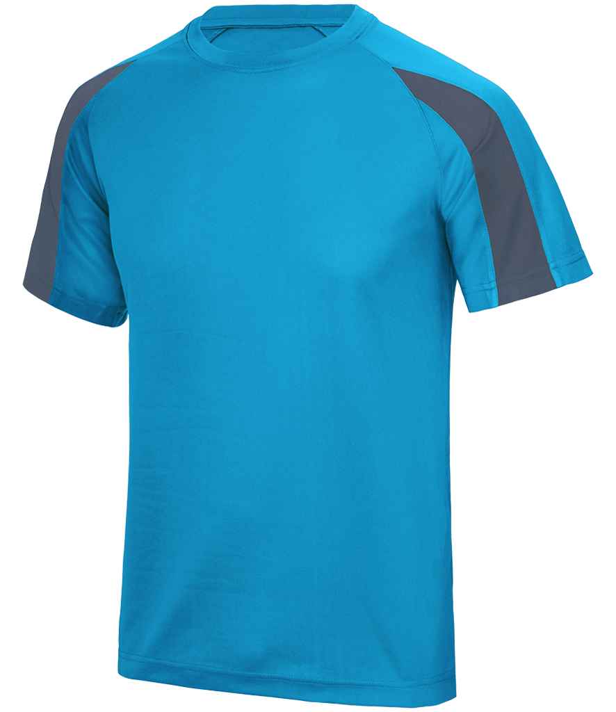 Just Cool AWDis Cool Contrast Wicking T-Shirt Sapphire Blue/Charcoal