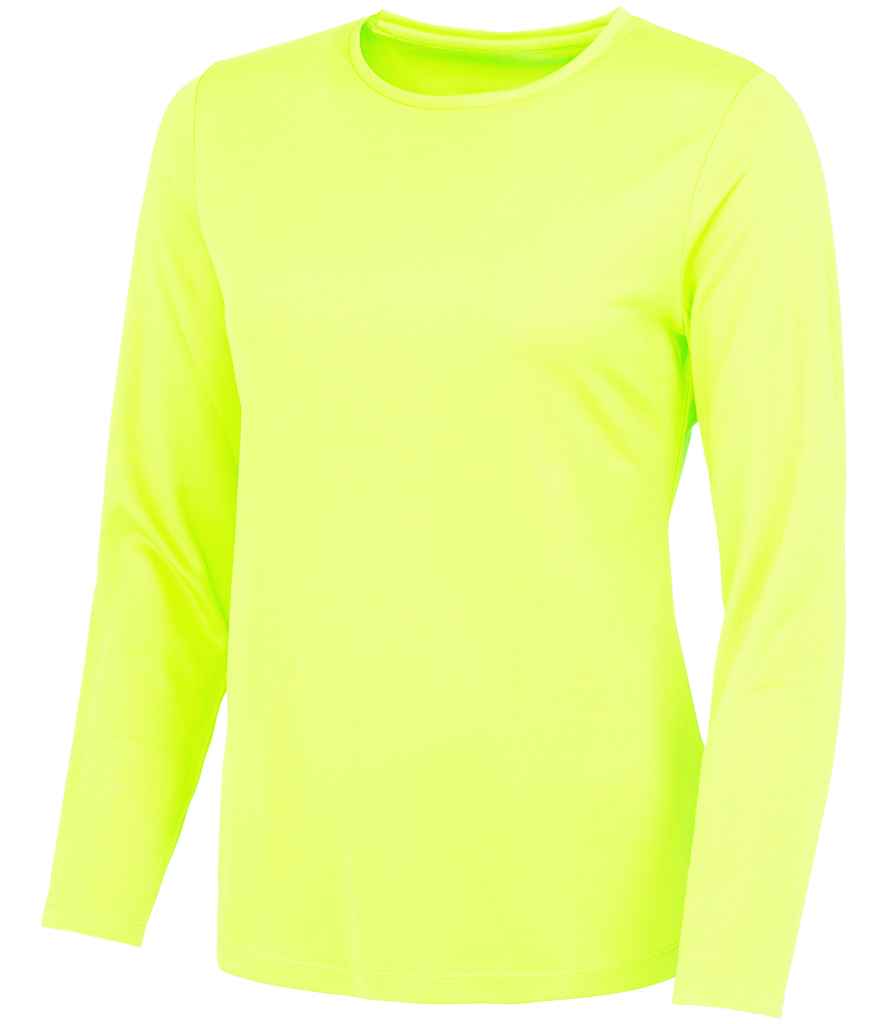 AWDis Ladies Cool Long Sleeve T-Shirt in Electric Yellow