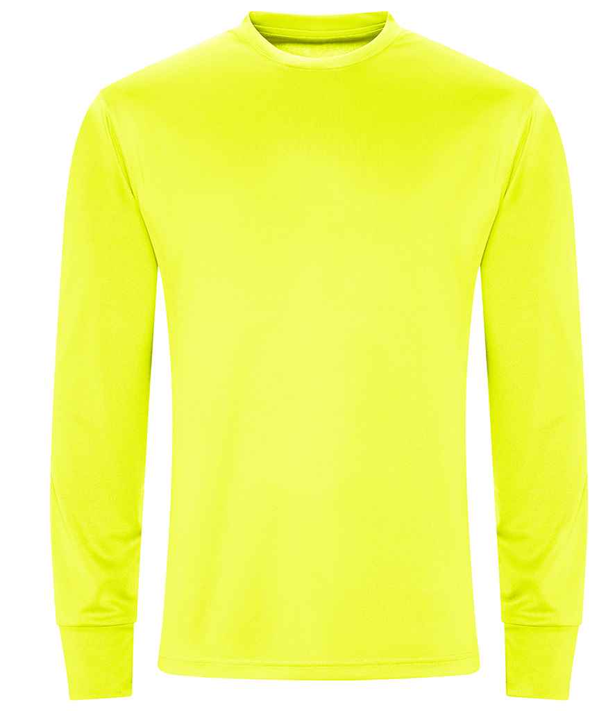 AWDis Cool Long Sleeve Active T-Shirt in Electric Yellow