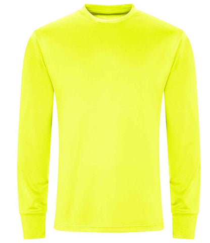 AWDis Cool Long Sleeve Active T-Shirt in Electric Yellow