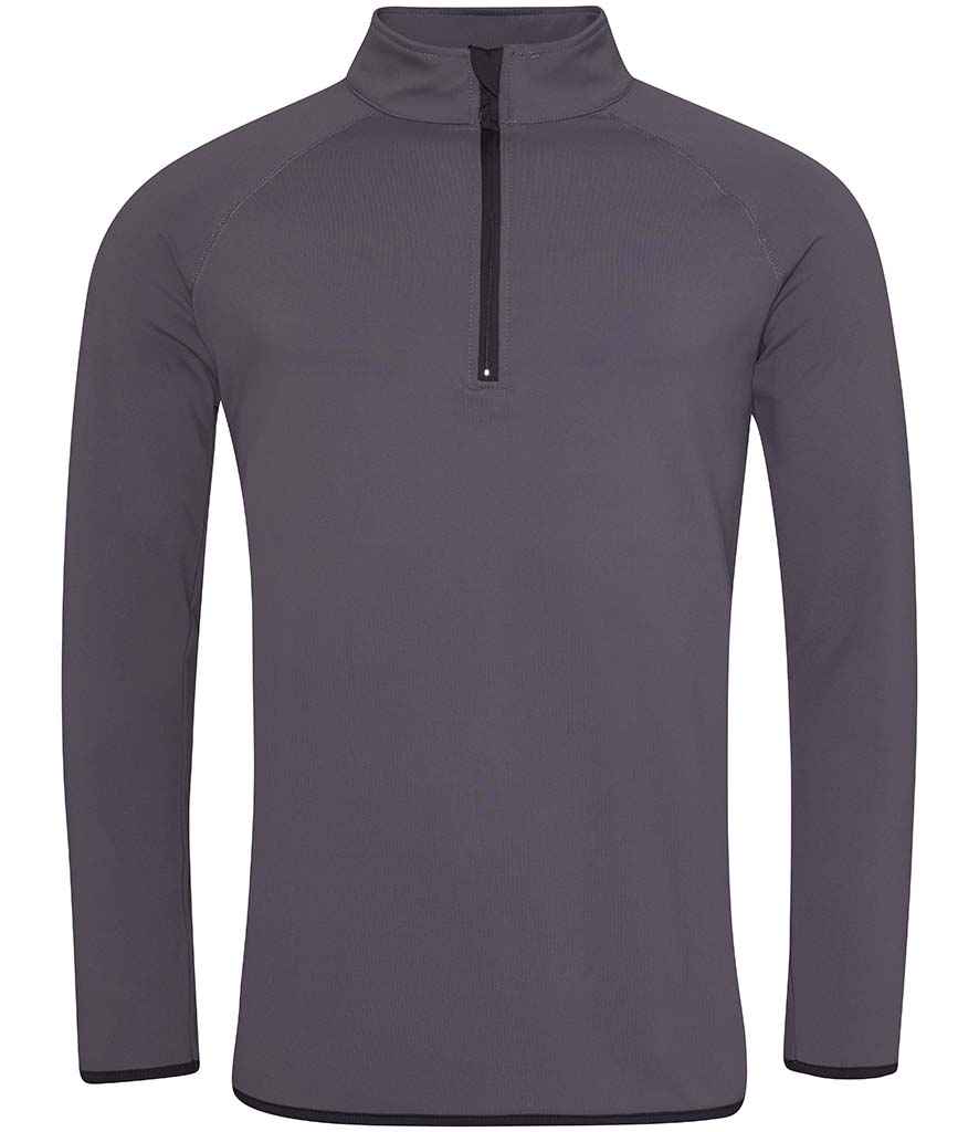Just Cool AWDis Cool Half Zip Sweat Top Charcoal/Jet Black