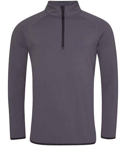 Just Cool AWDis Cool Half Zip Sweat Top Charcoal/Jet Black