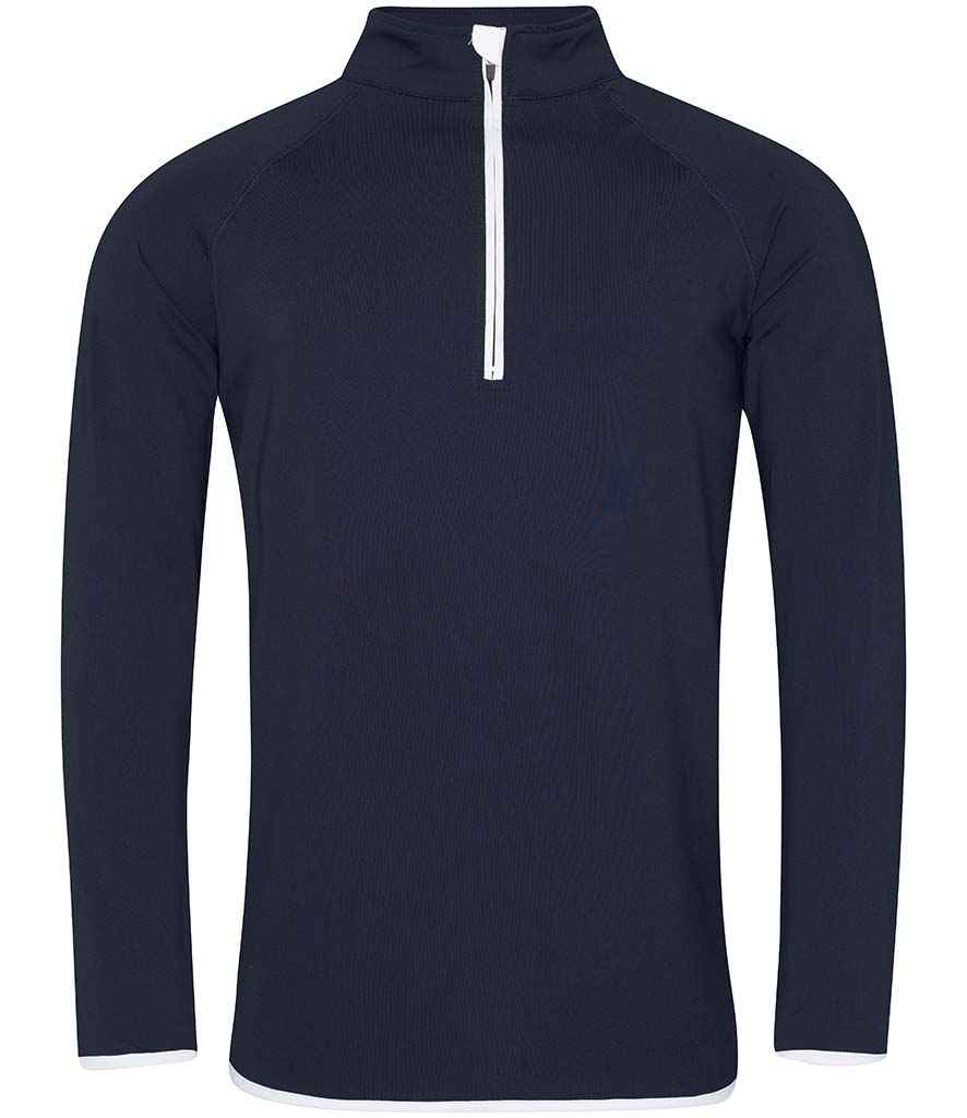 Just Cool AWDis Cool Half Zip Sweat Top French Navy/Arctic White