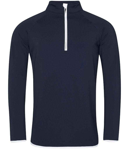 Just Cool AWDis Cool Half Zip Sweat Top French Navy/Arctic White