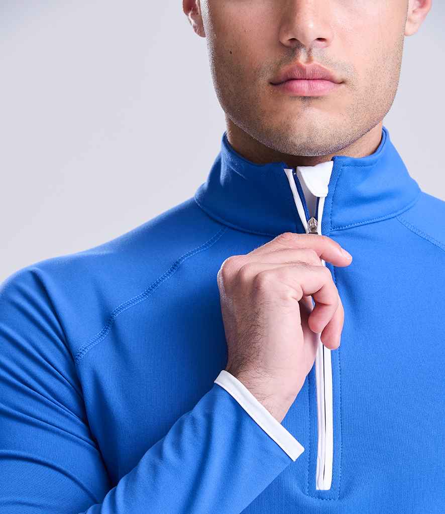Just Cool AWDis Cool Half Zip Sweat Top Royal Blue/Arctic White