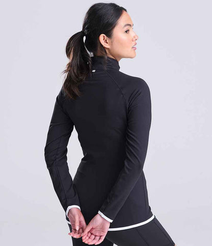 Just Cool AWDis Ladies Cool Half Zip Sweat Top Jet Black/Arctic White