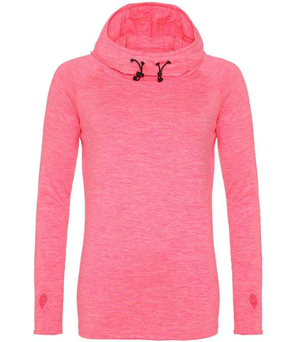 Just Cool AWDis Ladies Cool Cowl Neck Top Electric Pink Melange