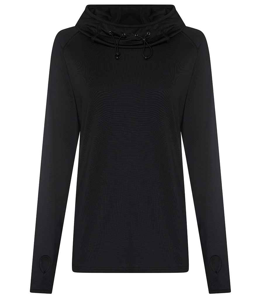 AWDis Ladies Cool Cowl Neck Top in Jet Black