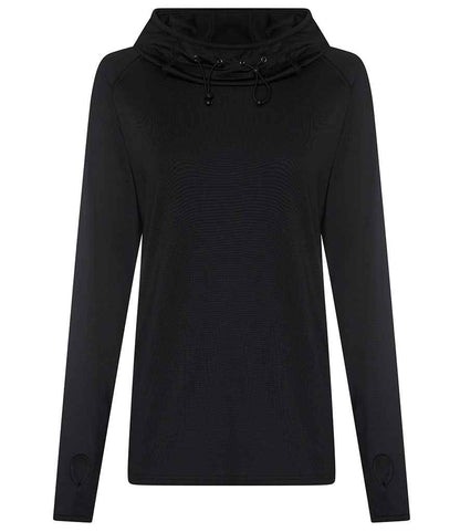 AWDis Ladies Cool Cowl Neck Top in Jet Black
