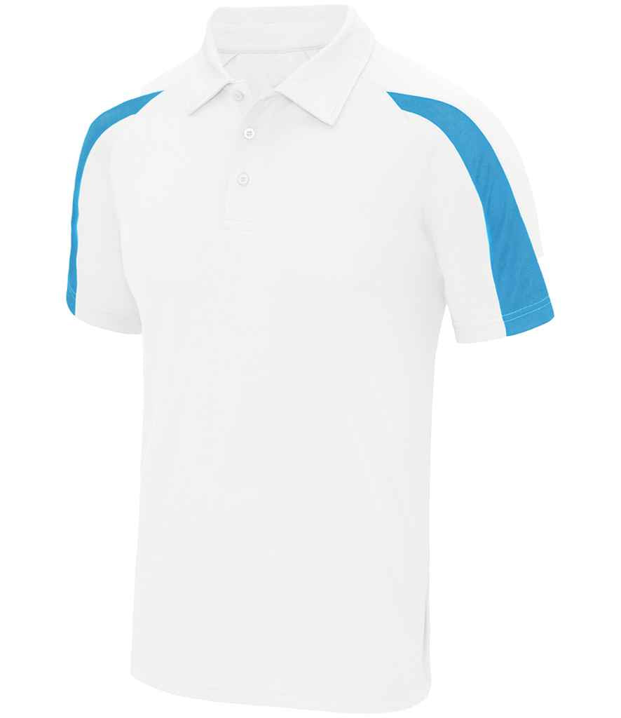 Just Cool AWDis Cool Contrast Polo Shirt Arctic White/Sapphire Blue