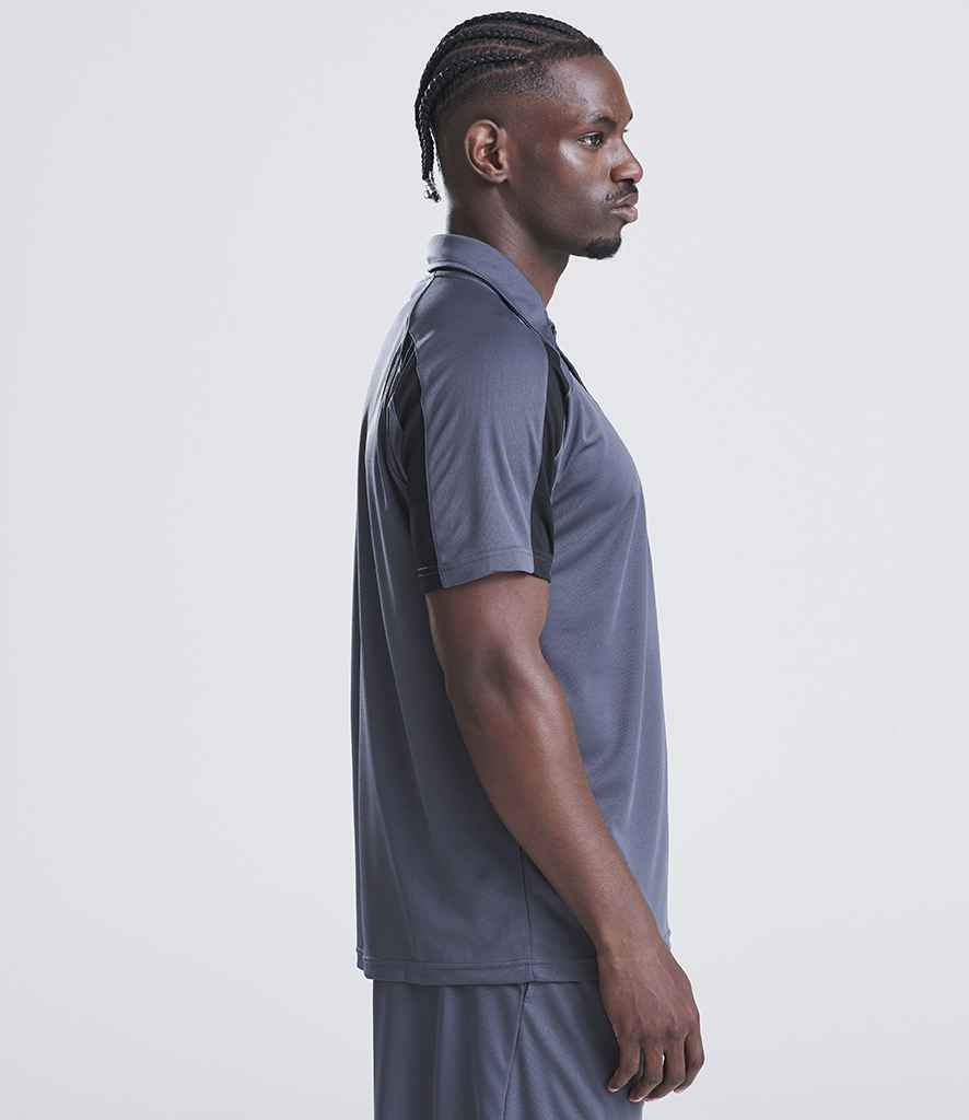 Just Cool AWDis Cool Contrast Polo Shirt Charcoal/Jet Black