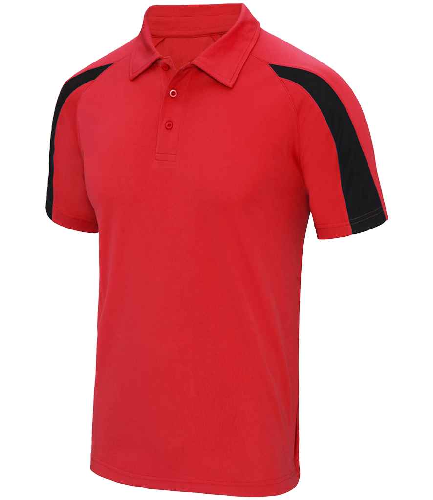 Just Cool AWDis Cool Contrast Polo Shirt Fire Red/Jet Black