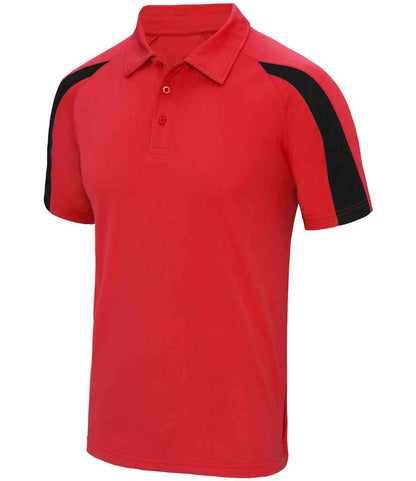 Just Cool AWDis Cool Contrast Polo Shirt Fire Red/Jet Black