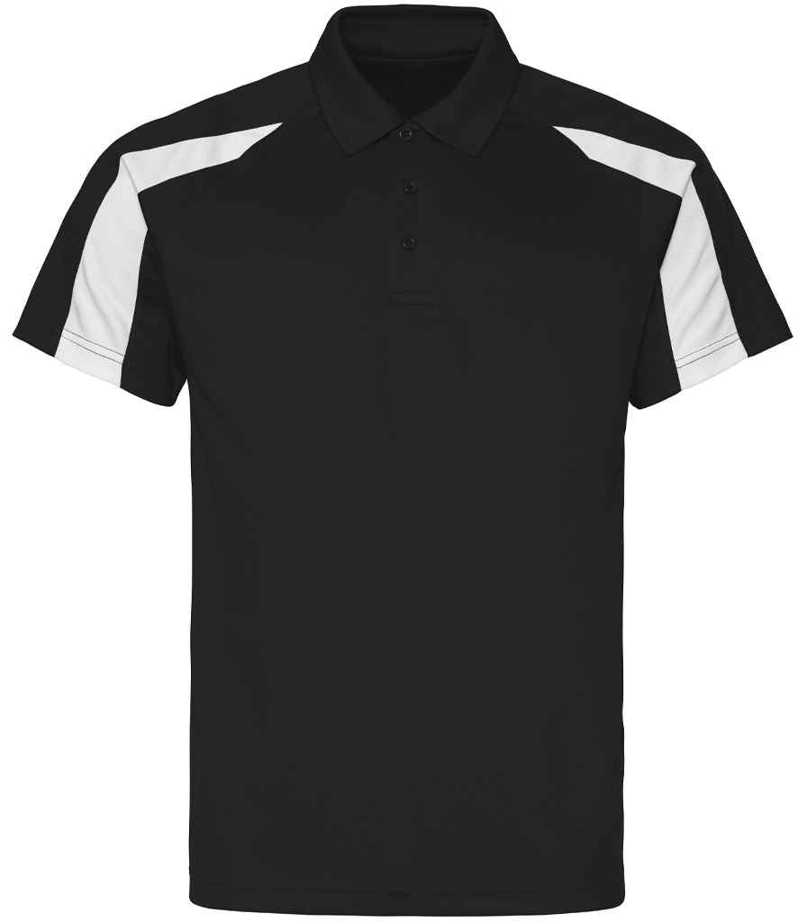 Just Cool AWDis Cool Contrast Polo Shirt Jet Black/Arctic White