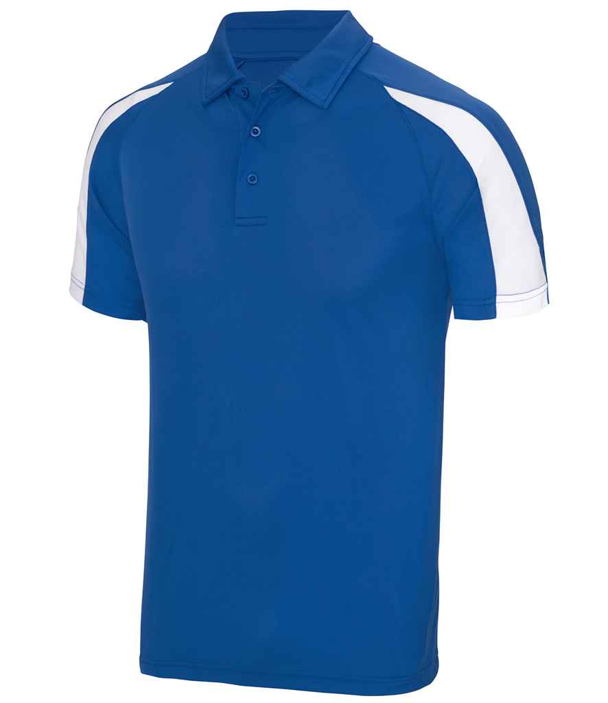 Just Cool AWDis Cool Contrast Polo Shirt Royal Blue/Arctic White
