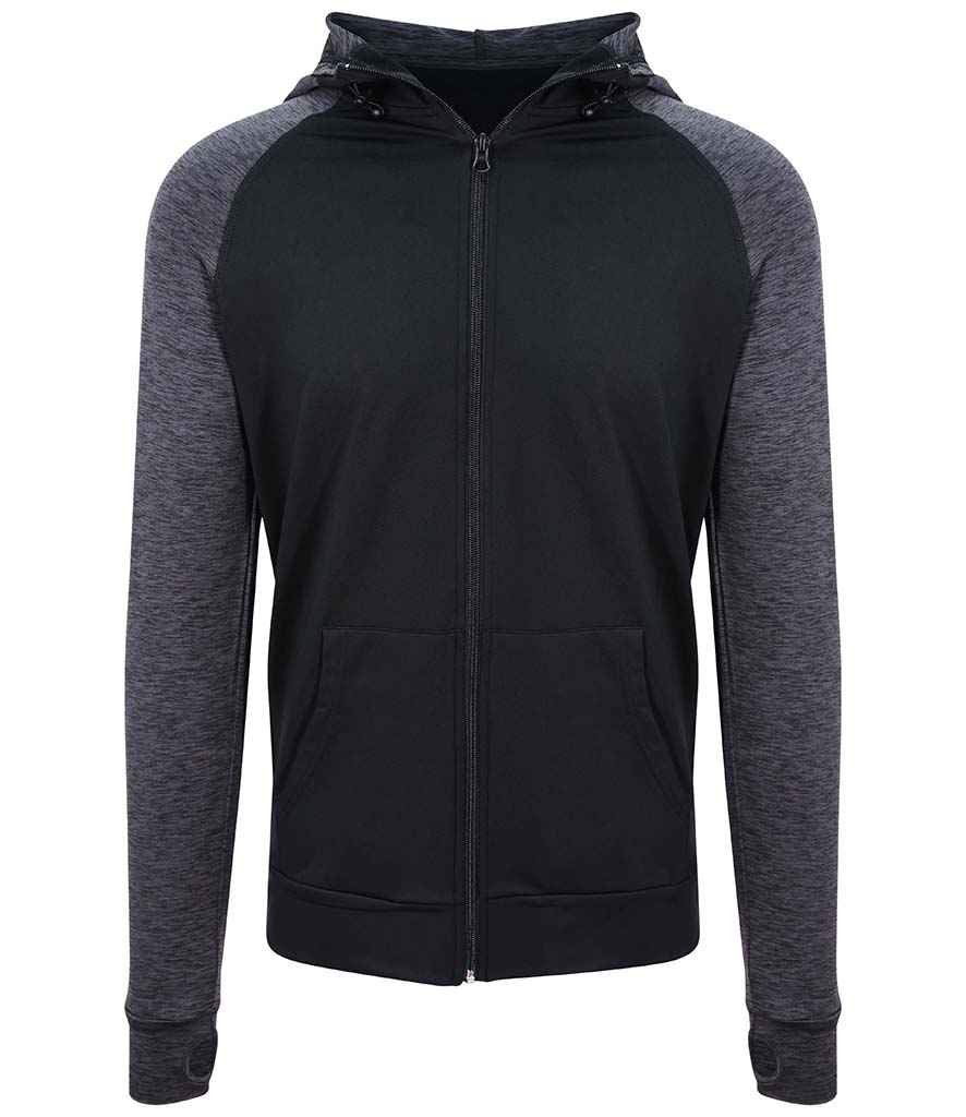 Just Cool AWDis Cool Contrast Zoodie Black/Black Slate Melange