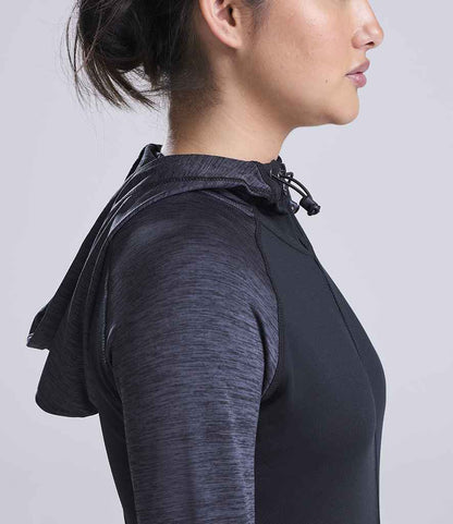 Just Cool AWDis Ladies Cool Contrast Zoodie Black/Black Slate Melange