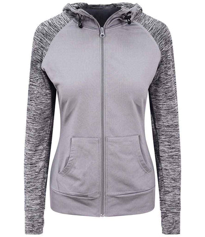 Just Cool AWDis Ladies Cool Contrast Zoodie Grey/Grey Melange