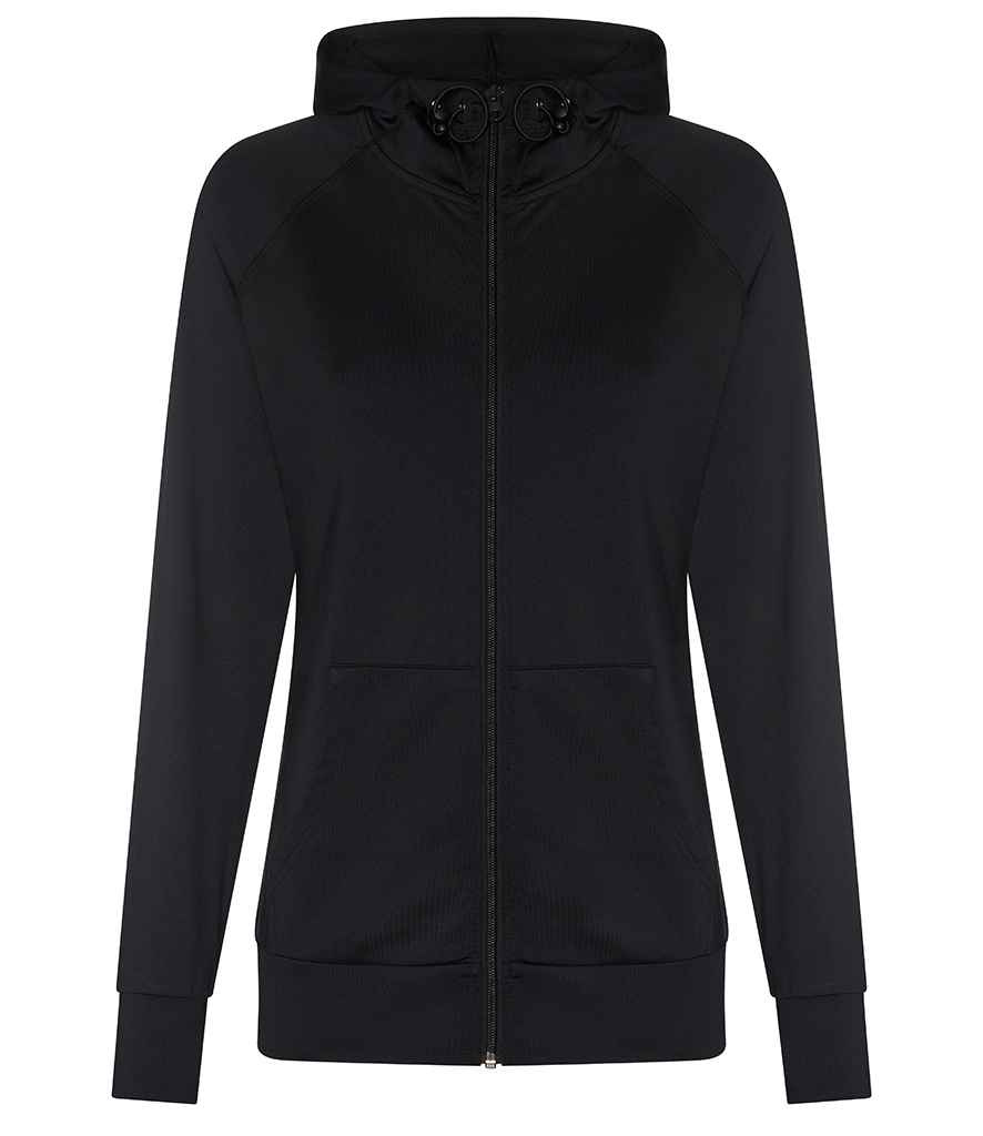 Just Cool AWDis Ladies Cool Contrast Zoodie Jet Black