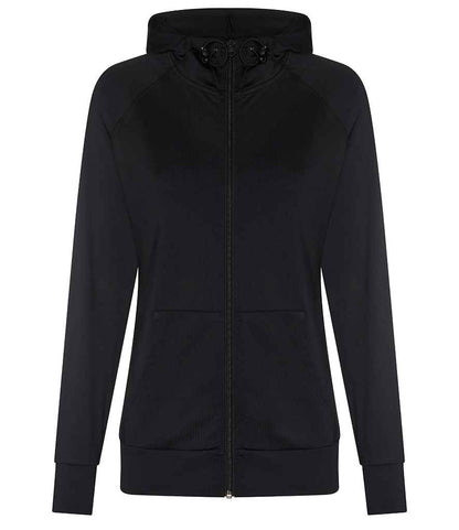 Just Cool AWDis Ladies Cool Contrast Zoodie Jet Black