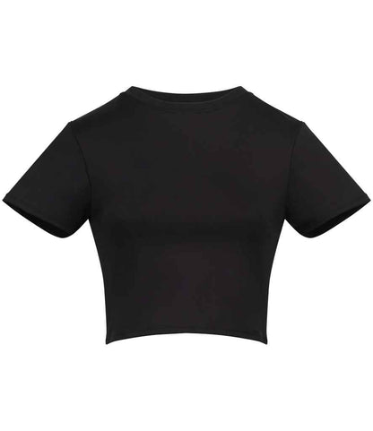 AWDis Ladies Cool Recycled Cropped T-Shirt in Jet Black