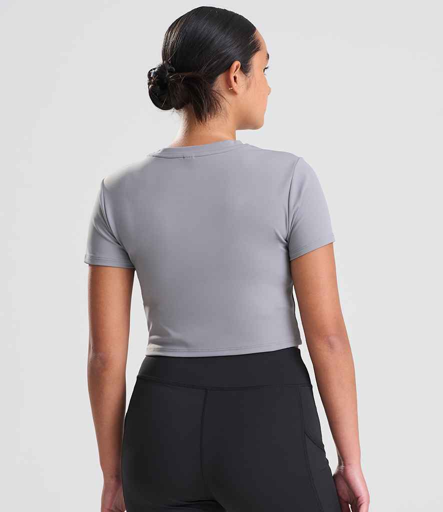 Just Cool AWDis Ladies Cool Recycled Cropped T-Shirt Platinum Grey