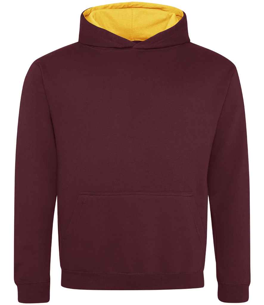 Just Hoods AWDis Kids Varsity Hoodie Burgundy/Gold