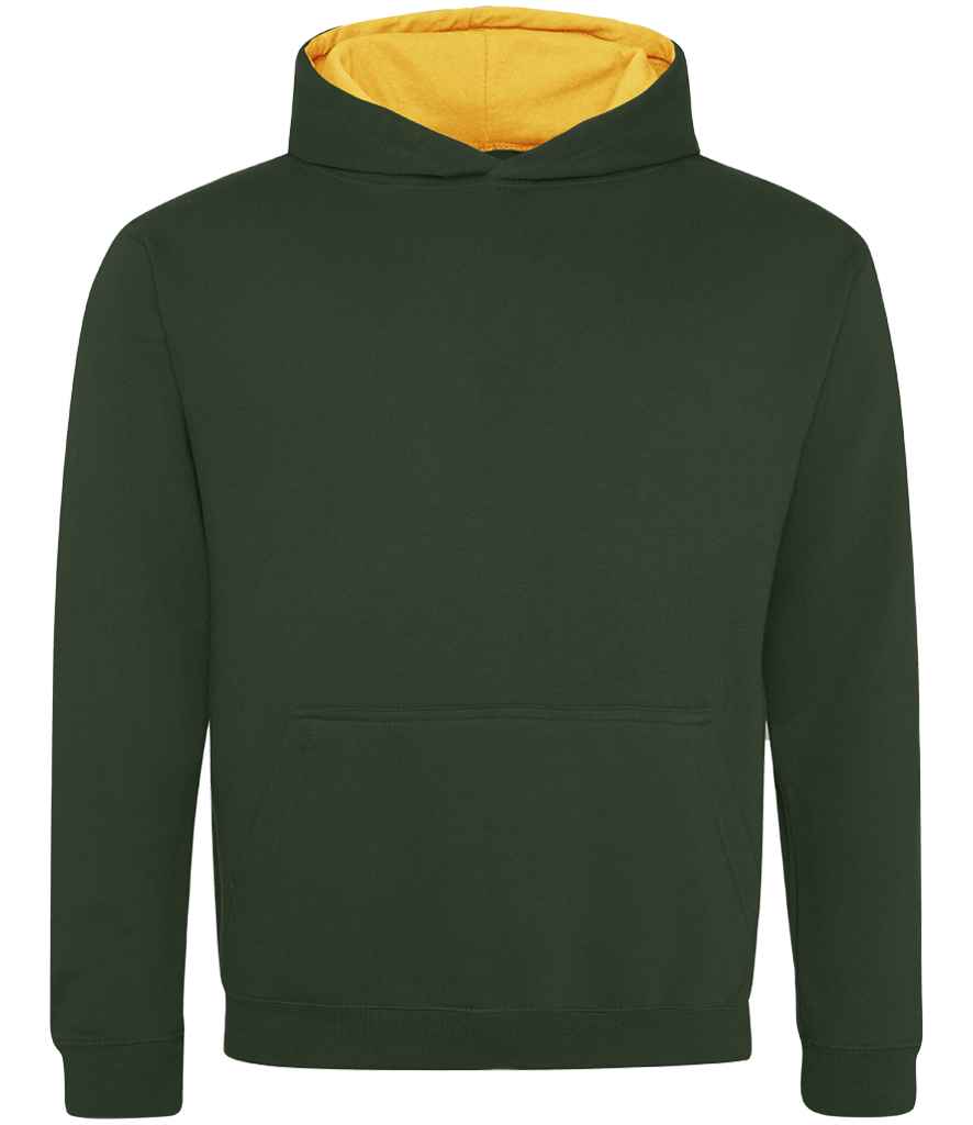 Just Hoods AWDis Kids Varsity Hoodie Forest Green/Gold