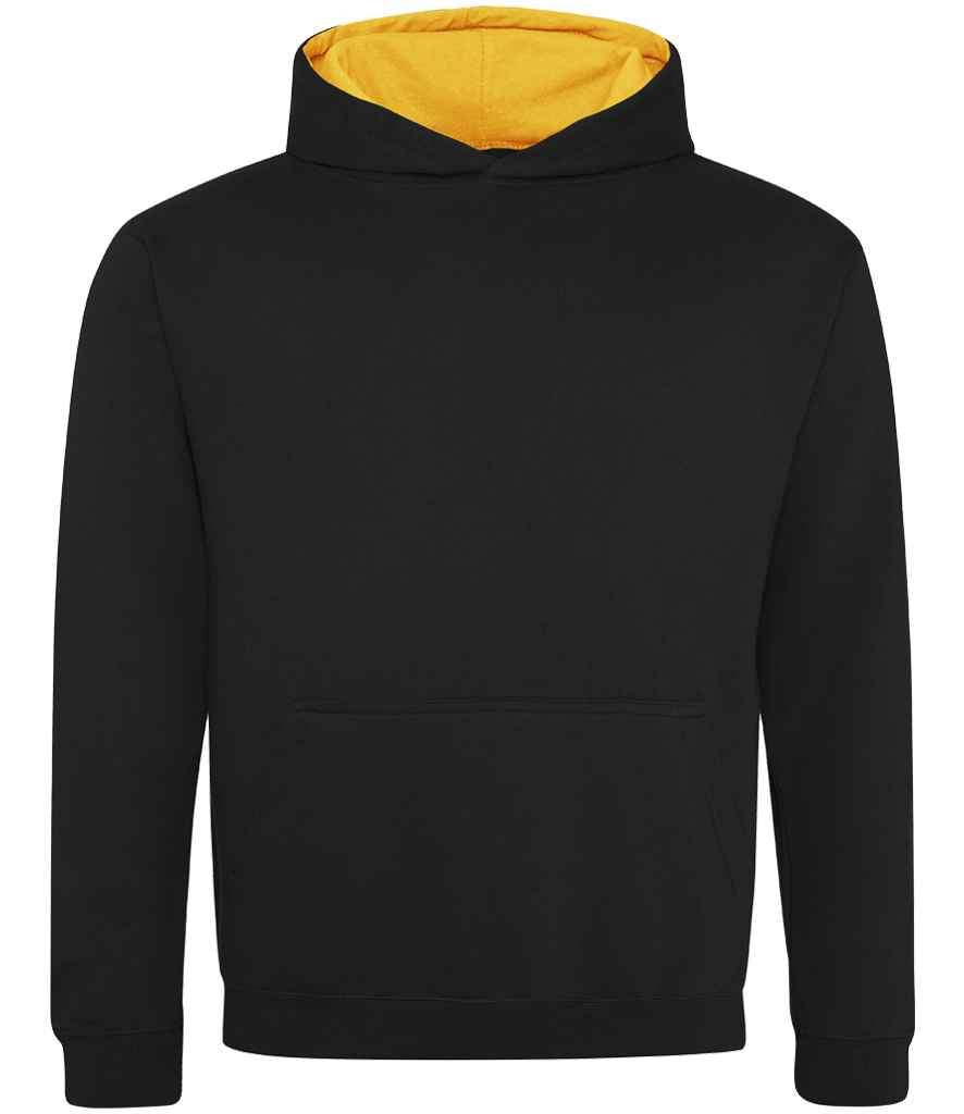 Just Hoods AWDis Kids Varsity Hoodie Jet Black/Gold
