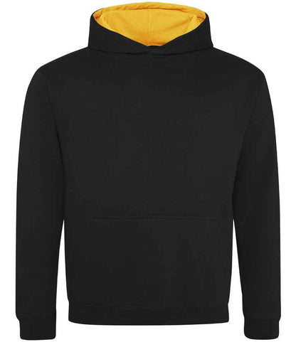 Just Hoods AWDis Kids Varsity Hoodie Jet Black/Gold