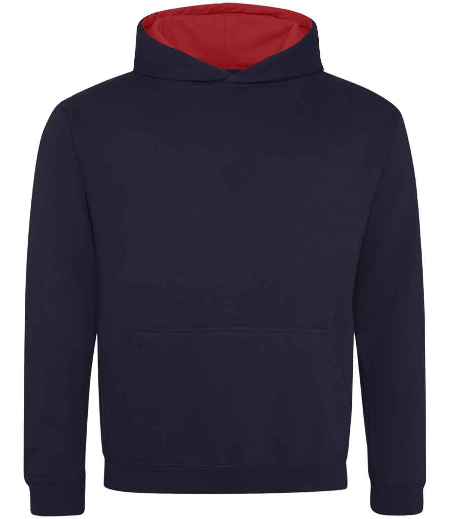 Just Hoods AWDis Kids Varsity Hoodie New French Navy/Fire Red