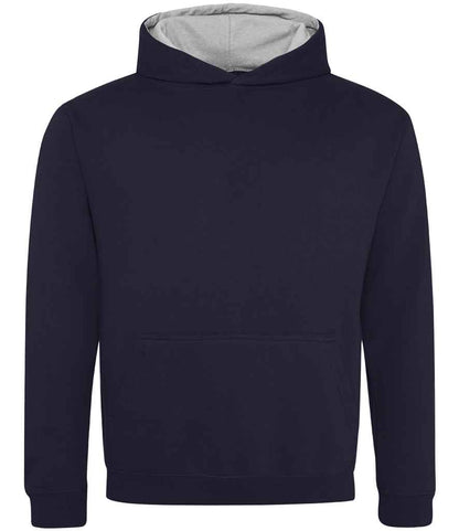 Just Hoods AWDis Kids Varsity Hoodie New French Navy/Heather Grey