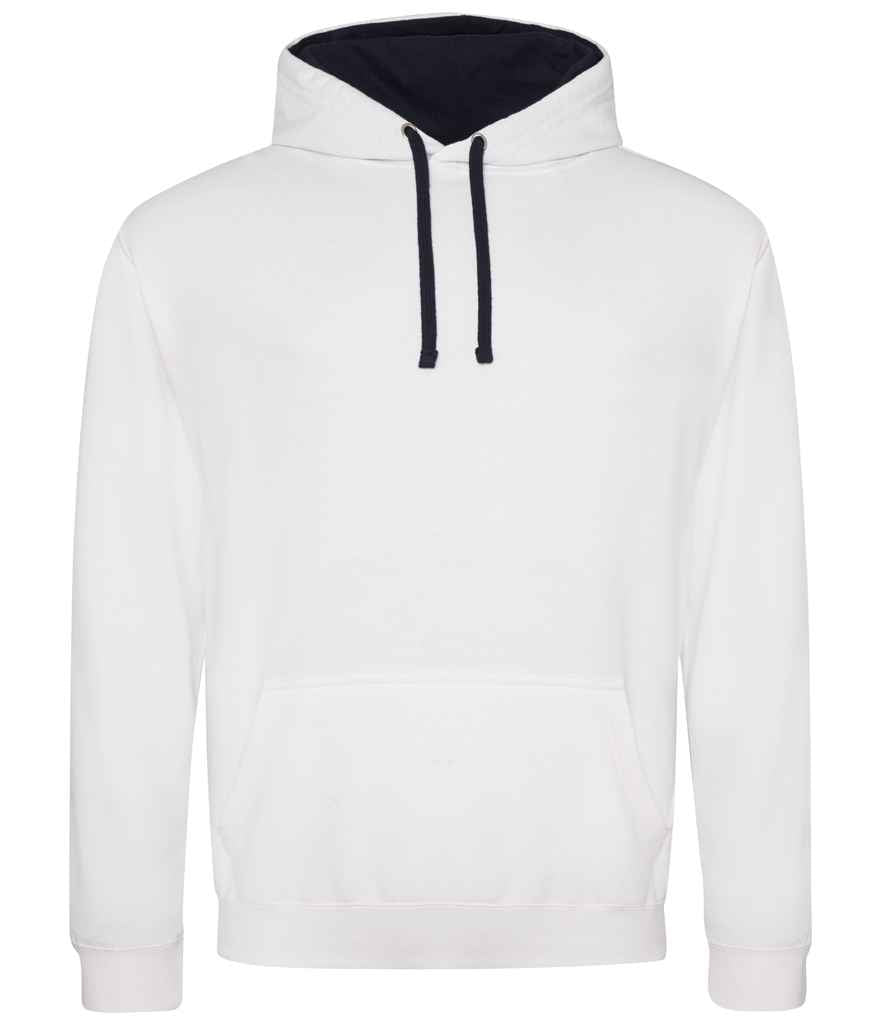 Just Hoods AWDis Varsity Hoodie Arctic White/French Navy