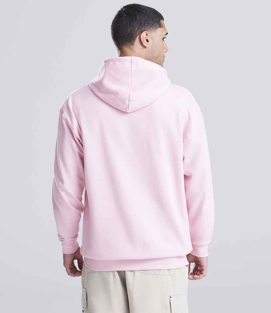 Just Hoods AWDis Varsity Hoodie Baby Pink/Arctic White