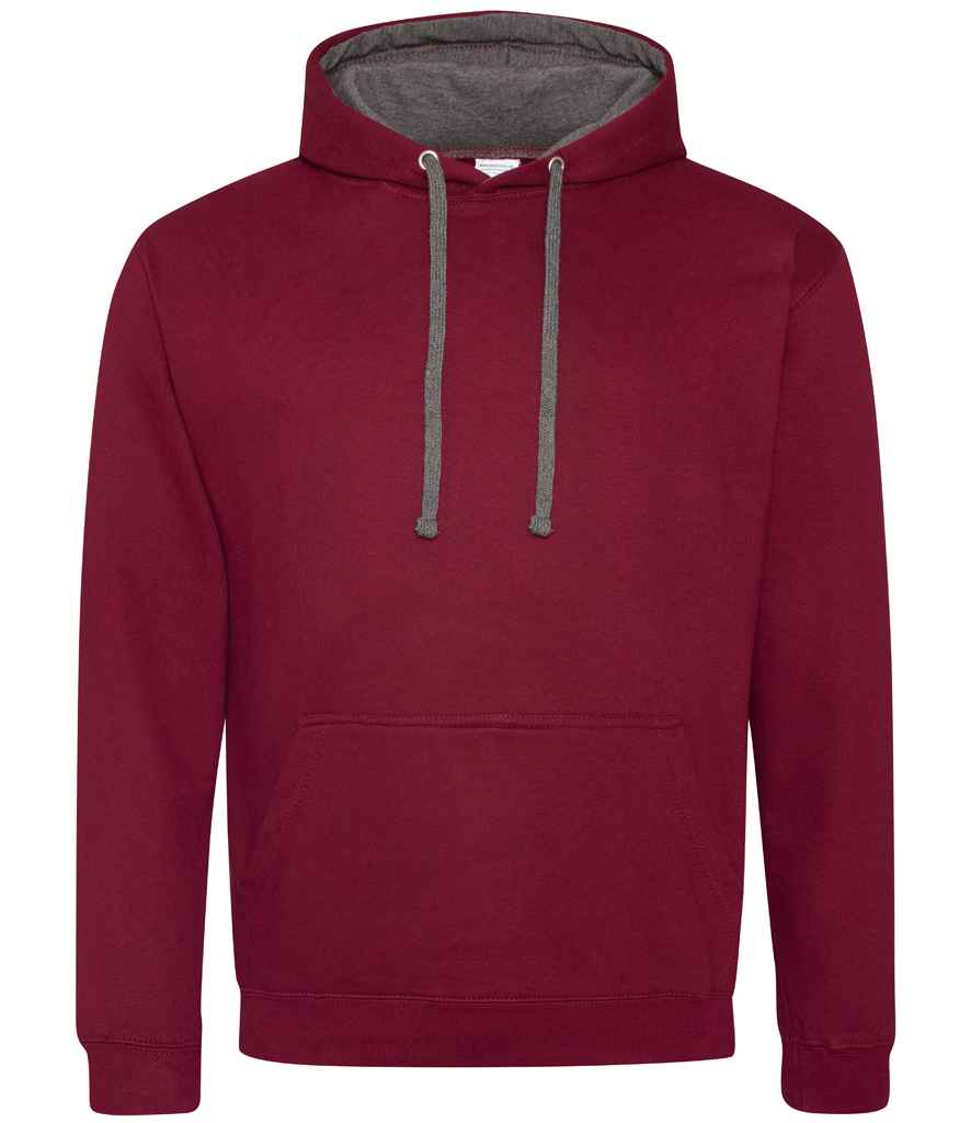 Just Hoods AWDis Varsity Hoodie Burgundy/Charcoal