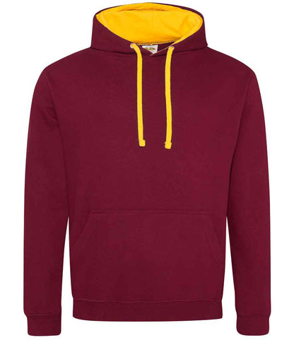 Just Hoods AWDis Varsity Hoodie Burgundy/Gold