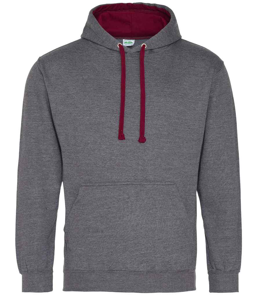Just Hoods AWDis Varsity Hoodie Charcoal/Burgundy