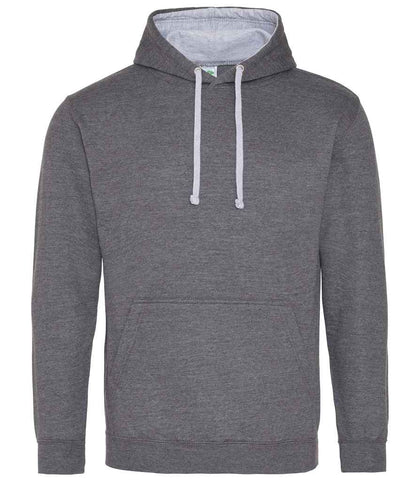 Just Hoods AWDis Varsity Hoodie Charcoal/Heather Grey