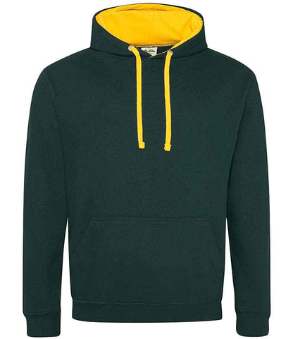 Just Hoods AWDis Varsity Hoodie Forest Green/Gold