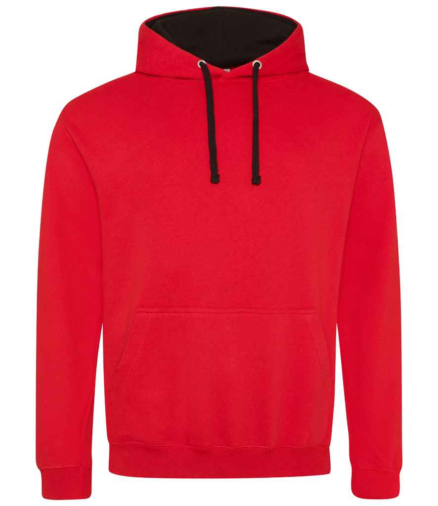Just Hoods AWDis Varsity Hoodie Fire Red/Jet Black