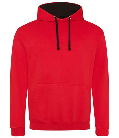 Just Hoods AWDis Varsity Hoodie Fire Red/Jet Black