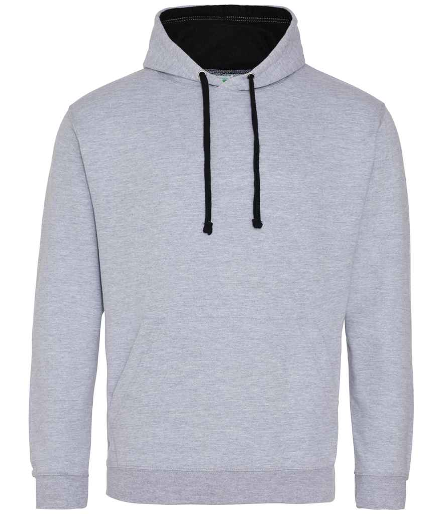 Just Hoods AWDis Varsity Hoodie Heather Grey/Jet Black