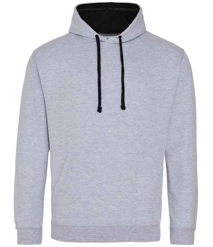 Just Hoods AWDis Varsity Hoodie Heather Grey/Jet Black